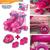 Patins Infantil Menina 4 Rodas Ajustável 30-37 Kit Proteção Rosa