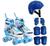 Patins Infantil Quad Ajustável+ Kit Proteção Rodas Led Azul