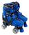 Patins Infantil Quad Roller 4 Rodas Azul Ajustável Com Luz Azul