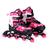 Patins infantil roller ajustável inline rosa menina 30 A 41 - Dm Toys Rosa