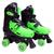 Patins Quad Roller 4 Rodas 33-40 Verde Preto Ajustável 5854 - Dm Toys Verde