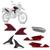 Peças de Moto Kit Carenagem Roupa Pro Tork Honda Xre 300 2009 2010 2011 2012 VERMELHO METÁLICO 2011