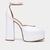 Peep Toe Meia Pata Vizzano Bico Quadrado Salto Bloco Alto Branco