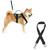 Peitoral Para Cachorro Com Cinto De Segurança Veicular Coleira Tática Com Guia Para Cães Raça Pequena Média E Grande MILITAR