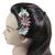Pente para cabelo, japonesa em flor de fita - Kanzashi - Modelo Aika Vinho c/ creme