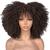 peruca organica premium cacheada wig aspecto de natural afro Castanho Medio