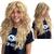 Peruca rock heavy metal anos 60 70 80 ondulada volumosa friz Loiro com mechas Steven Tina