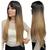 Peruca Wig 100% Orgânica Pode Pranchar Super Natural Lisa Com Franja ombre loiro cx