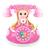 Piano Telefone Musical Infantil com Boneca Sons e Luzes Telefone pink