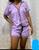 Pijama americano feminino curto Roxo