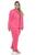 Pijama Feminino Aberto Botões Liso Plus Size Americano Frio Pink