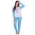 Pijama Feminino Inverno Estampado de Frio Calça e Manga Longa Feminino Gaby Azul