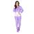 Pijama Feminino Longo Adulto Plush Quente Inverno Victory Lilás