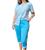 Pijama Feminino Plus Size Botão Frontal Bermuda Ref 919 Azul