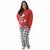 Pijama Feminino Plus Size Longo Inverno Frio Blusa e Calça Mickey vermelho