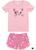 Pijama Infantil Brilha no Escuro, Blusa gatinha rosa e shorts estampado de gatinhas. Malwee Kids Rosa