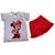 Pijama Infantil Manga Curta Com Estampa Minnie Branco, Vermelho