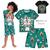 Pijama Infantil Masculino Camiseta + Bermuda em Meia Malha Brilha no Escuro Kyly Leão verde esmeralda