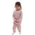 Pijama Inverno Moletom Feminino Infantil Estampado Rosa