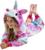 Pijama Kigurumi infantil macacão unicórnio pegasus estrelas Rosa estrelado