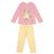 Pijama Longo KYLY Brilha no Escuro Infnatil Menina Ursinha Infantil Roupa de Dormir Feminino Tam 4 a 12 Rosa