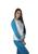 Pijama Longo Leve Blusa Comprida Inverno Estampado Feminino Marfim com azul