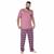 Pijama Masculino Vekyo Modas Adulto Blusa Manga Curta Lisa Calça Longa Comprida Estampada Roupa de Dormir Vermelho escuro