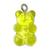 Pingente de resina infantil (1 par) Urso 18x11mm amarelo trans