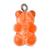 Pingente de resina infantil (1 par) Urso 18x11mm laranja transl