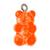 Pingente de resina infantil (1 par) Urso 18x11mm laranja neon transl