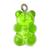 Pingente de resina infantil (1 par) Urso 18x11mm verde transl
