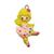 Pingente de resina infantil (1 par) Bailarina rosa, Amarelo 30x18mm