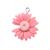Pingente de resina infantil para colares e pulseiras (1 par) Flor rosa 26mm