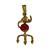 Pingente Tridente Pomba Gira em Metal - Escolha a Cor Rosa vermelha 2, 9cm dourado