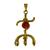 Pingente Tridente Pomba Gira em Metal - Escolha a Cor Rosa vermelha 3, 7cm dourado