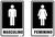 Placa De Sinalização Kit Placas Banheiro Masculino Feminino Masculino Feminino