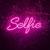 Placa luminosa de NEON de led - SELFIE - 50 x 25cm Amarelo