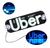 Placa Luminoso Carro Uber Led Usb Motorista Completa Azul