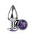 Plug silver com pedra brilhante cromado ROXO