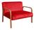 Poltrona 2 lugares Namoradeira Anita Decoração Sala, Varanda, Recepção Suede Vermelho 100