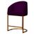 Poltrona Banqueta Decorativa Estofada Mia Base Metal Bronze Veludo - Estopar Veludo Roxo