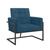 Poltrona Base de metal para Recepção Sala de Estar Decorativa Cadeira Estofada Resistente Escritório manicure Azul Marinnho