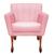 Poltrona Cadeira Confortável Para Sala Recepção Sala Espera Clinicas Hospital Iza Retro Sued rosa claro
