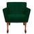Poltrona Cadeira Confortável Para Salão de Beleza Barbearias Esmalterias Escritório Iza Retro Sued verde
