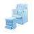 Poltrona Cadeira de Amamentação Balanço e Puff Eliza Corano Star Confort Azul