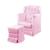 Poltrona Cadeira de Amamentação Balanço e Puff Eliza Corano Star Confort Rosa