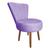 Poltrona Cadeira Decorativa Costurada Elegância Veludo Pés Palito Castanho - Pallazio Lilás