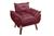 Poltrona/Cadeira Decorativa Glamour Com Pés Quadrado Vinho / Bordô