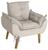 Poltrona/Cadeira Decorativa Glamour Opala  Bege Com Pés Quadrado Bege
