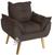 Poltrona/Cadeira Decorativa Glamour Opala Marrom Com Pés Quadrado Marrom